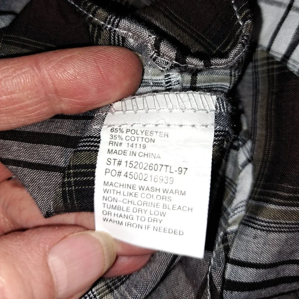 Men's Ely Cattleman Short Sleeve Plaid Western Pearl Snap Shirt XLTALL - Picture 7 of 7